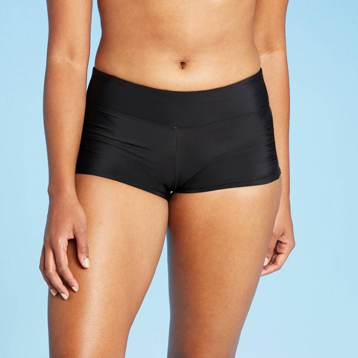 Women's Laser Cut Side Swim Shorts - All In Motion Black