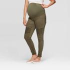 Maternity Crossover Panel Utility Jeggings - Isabel Maternity By Ingrid & Isabel Olive 16, Women's, Green