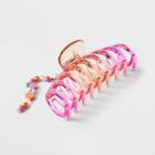 Ombre Claw Hair Clip With Beaded Charm - Wild Fable Pink/orange