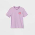 Girls' Watermelon Print Short Sleeve Rash Guard Swim Shirt - Cat & Jack Purple