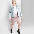 Women's Plus Size Seamed Denim Mini Skirt - Wild Fable Rose 14w, Women's, Pink