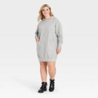 Women's Plus Size Long Sleeve Sweater Dress- Who What Wear Gray