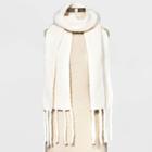 Women's Ribbed Blanket Scarf - A New Day Cream, Ivory