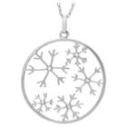 Journee Collection 1/10 Ct. T.w. Round-cut Diamond Pave Set Snowflake Pendant Necklace In Sterling Silver (jk-i1-i2), Girl's