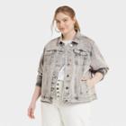 Women's Plus Size Denim Jacket - Universal Thread Gray