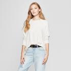 Women's Long Sleeve Lace-up Back Top - Knox Rose Ivory