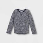 Boys' Adaptive Soft Long Sleeve Crewneck T-shirt - Cat & Jack Heather Navy