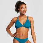 Women's Smocked Triangle Ring Bikini Top - Xhilaration Teal D/dd Cup,