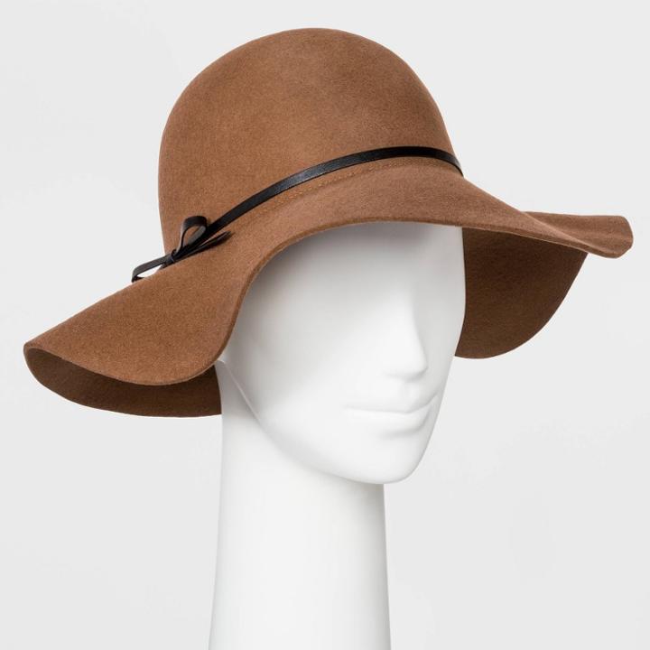 Women's Felt Floppy Hat - A New Day Camel One Size, Women's