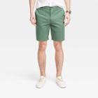 Men's Every Wear 9 Slim Fit Flat Front Chino Shorts - Goodfellow & Co Dark Meadow Green