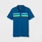 Boys' Chest Striped Golf Polo Shirt - All In Motion Teal