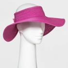 Women's Packable Straw Visor Hat - Shade & Shore Fuchsia Pink