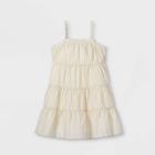Toddler Girls' Striped Tiered Tank Dress - Art Class Ivory