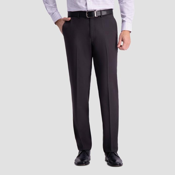 Haggar Men's Straight Fit Trousers - Charcoal Gray