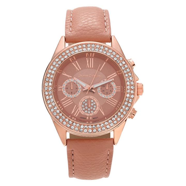 Women's Journee Collection Wristwatch With Nylon/leather