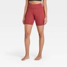 Women's Contour Power Waist High-waisted Shorts 7 - All In Motion Cranberry