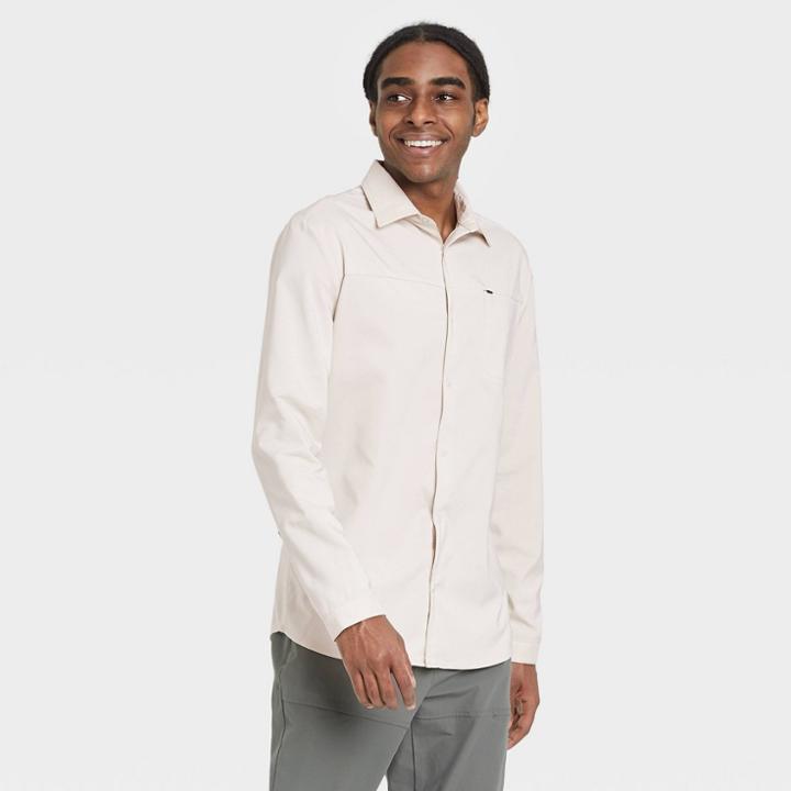 Men's Long Sleeve Button-up T-shirt - All In Motion