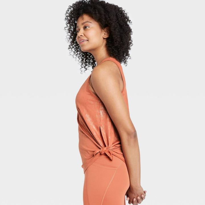 Women's Printed Side-tie Tank Top - All In Motion Rust Xs, Women's, Red
