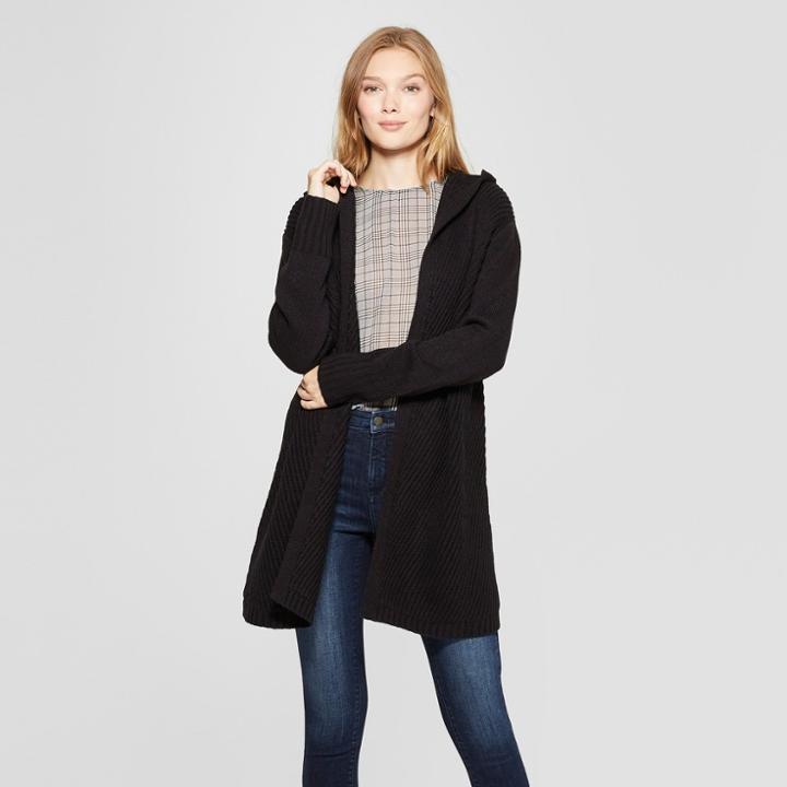 Women's Hooded Car Coat - A New Day Black