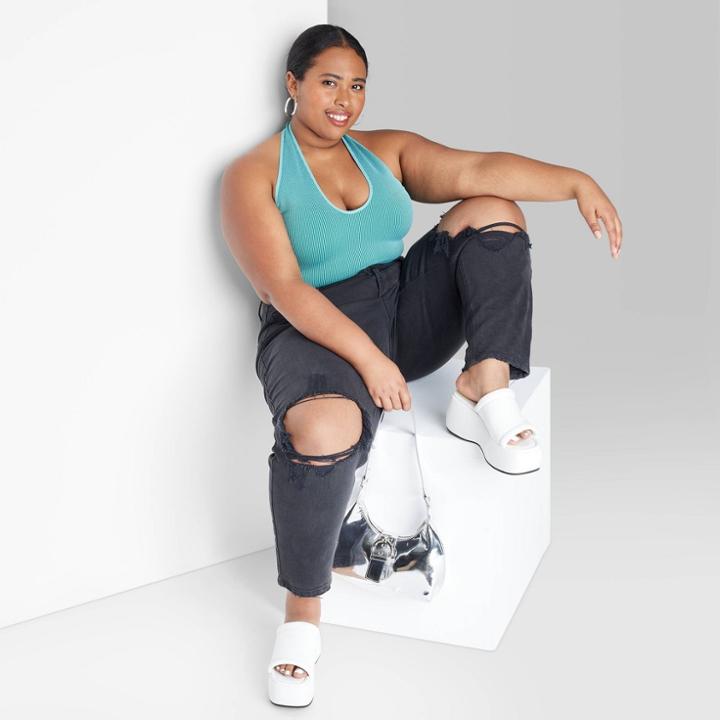 Women's Seamless Tank Bodysuit - Wild Fable Aqua Green