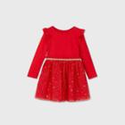 Toddler Girls' Glitter Tulle Long Sleeve Dress - Cat & Jack Red