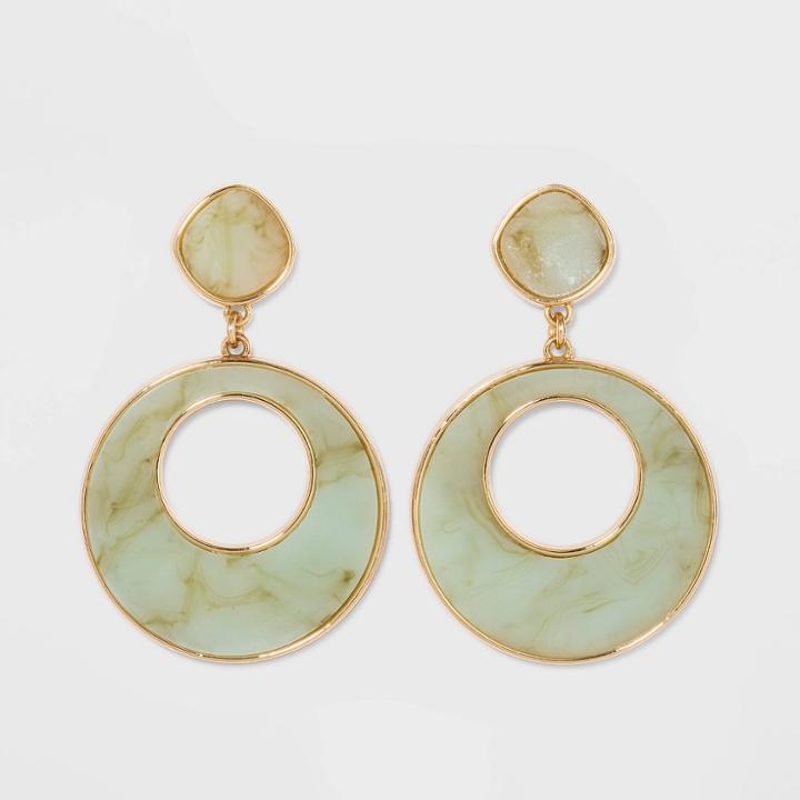 Sugarfix By Baublebar Cut-out Hoop Earrings - Jade, Women's, Green