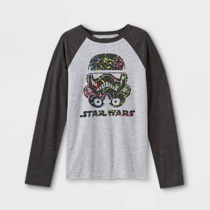 Boys' Star Wars Long Sleeve Graphic T-shirt - Heathered Gray