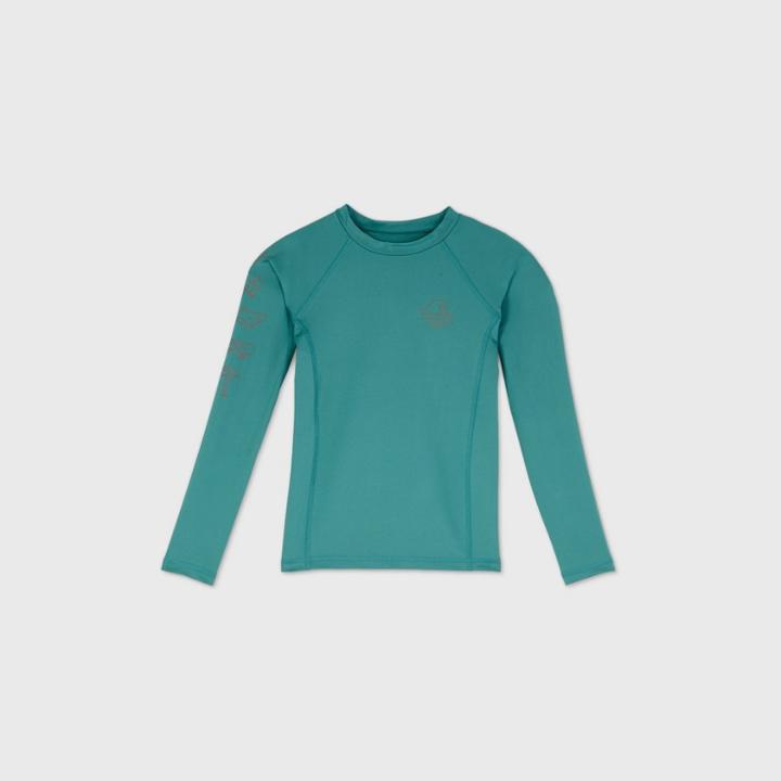 Boys' Long Sleeve Wave Rash Guard Swim Shirt - Art Class Green