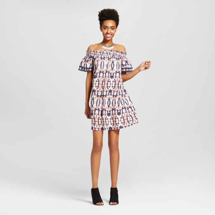 Women's Double Flounce Off The Shoulder Shift Dress - Xhilaration (juniors') Natural