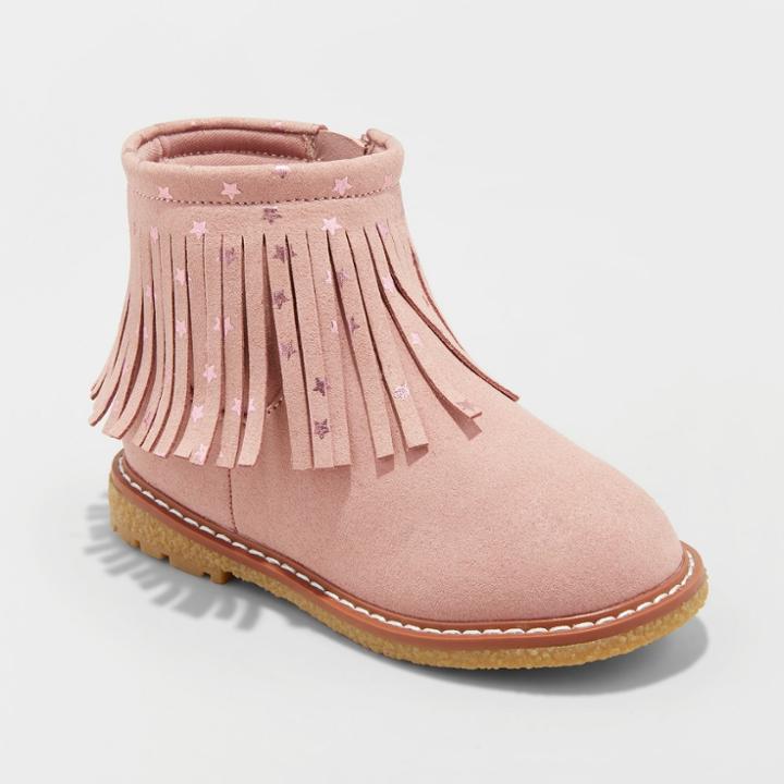 Toddler Girls' Jamayka Ankle Boot With Metallic - Cat & Jack Pink