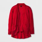 Girls' Long Sleeve Open Front Cardigan - Art Class Red
