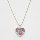 Girls' Heart Locket Necklace With Crystals - Cat & Jack Purple