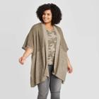 Women's Lightweight Knit Plus Kimono - Universal Thread Olive One Size, Women's, Green