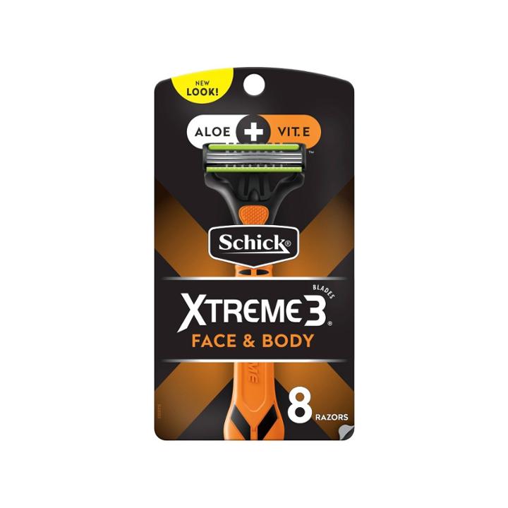 Schick Xtreme 3 Blade Face And Body Men's Disposable Razors
