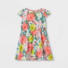 Toddler Girls' Floral Short Sleeve Dress - Just One You Made By Carter's Green/pink