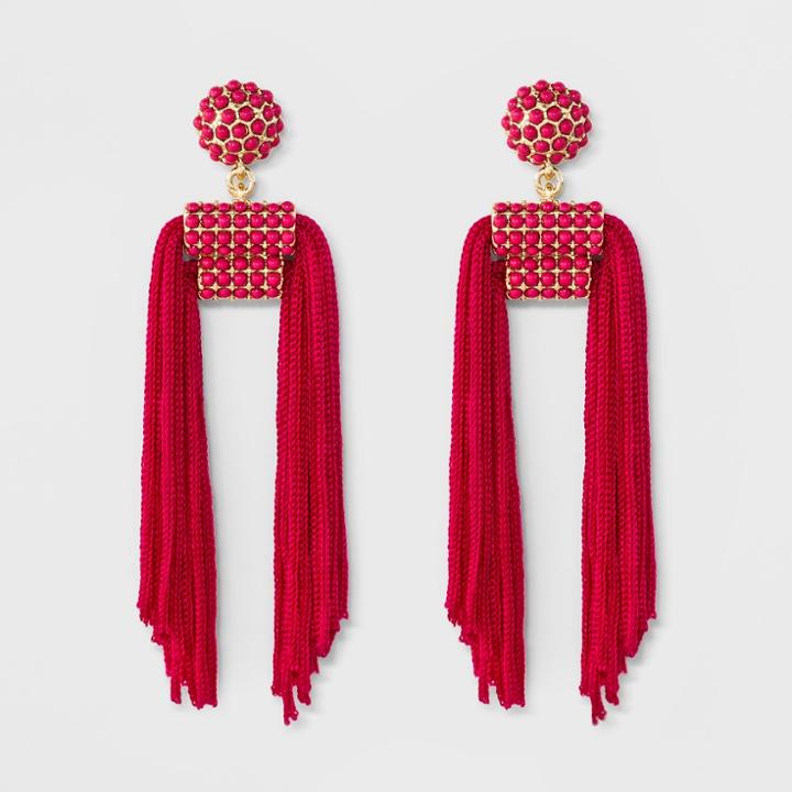 Sugarfix By Baublebar Mixed Media Tassel Earrings - Pink, Girl's