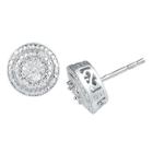 Target 0.030 Ct. T.w. Round-cut Diamond Prong And Miracle Set Stud Earring In Sterling Silver (ij-i2-i3), Women's, White