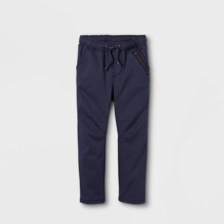 Toddler Boys' Woven Jogger Chino Pull-on Pants - Cat & Jack Navy