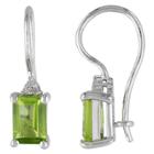 Target 2 Ct. T.w. Peridot And Diamond Accent Fashion Earrings In Sterling Silver - Green/white, Women's, Green/white/silver