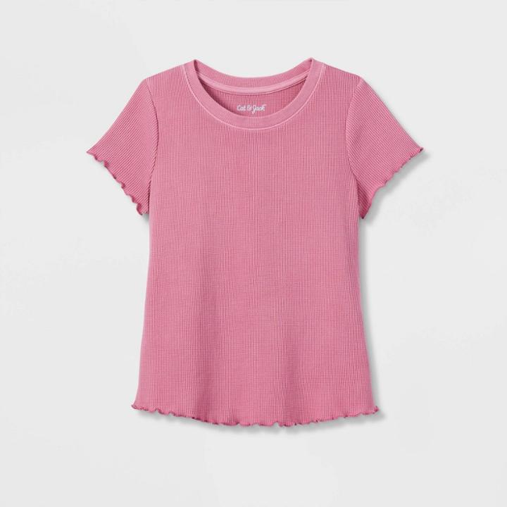 Girls' Short Sleeve Mini Waffle Shirt - Cat & Jack Purple