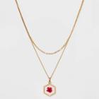 Bella Uno Bellissima Gold Plated Pressed Cherry Blossom Flower Pendant Necklace - Gold