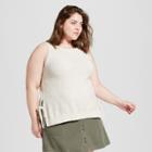 Women's Plus Size Side Tie Sweater Tank Top - Universal Thread Oatmeal X, Beige