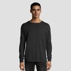 Hanes 1901 Men's Big & Tall Long Sleeve T-shirt - Black