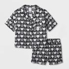 Girls' Satin Pajama Set - Art Class Black