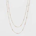Enameled Crimp Station Necklace - Universal Thread Blush Pink, Women's