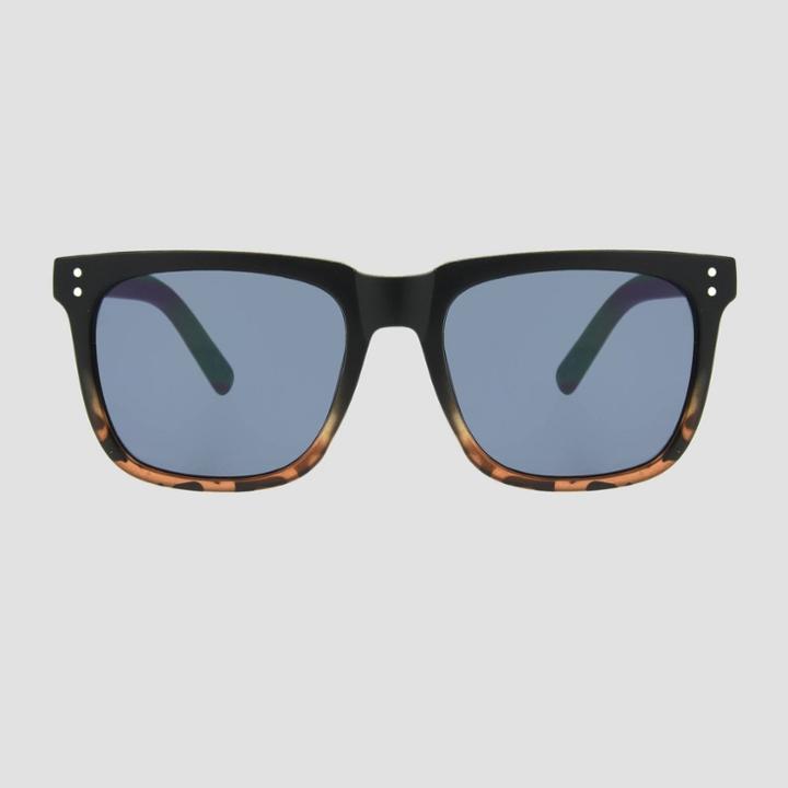 Men's Square Tortoise Shell Print Sunglasses - Original Use Black