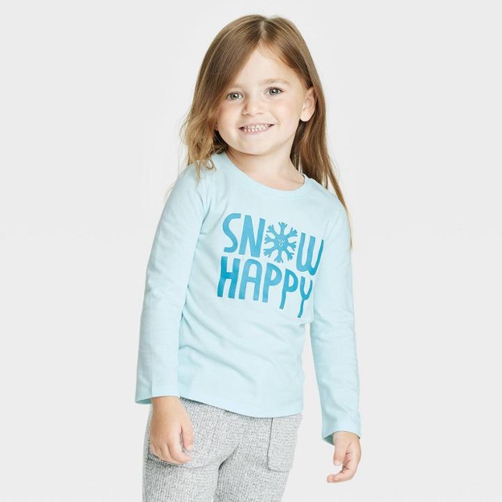 Toddler Girls' Snow Happy Long Sleeve Shirt - Cat & Jack
