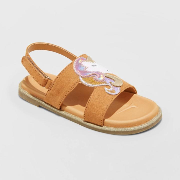 Cat & Jack Toddler Girls' Akira Ankle Strap Sandals - Cat & J Ack Brown 5, Toddler Girl's