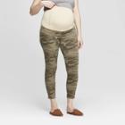 Maternity Camo Print Crossover Panel Skinny Crop Jeans - Isabel Maternity By Ingrid & Isabel Olive 10, Women's, Green