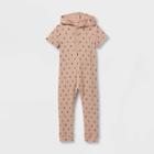 Grayson Collective Toddler Boys' Short Sleeve Ribbed Hooded Jumpsuit -